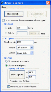 Mouse Clicker 2.3.5.4 screenshot. Click to enlarge!