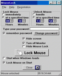 Mouse Lock 2.0 screenshot. Click to enlarge!
