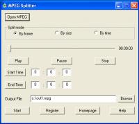 Mpeg Splitter 2.3.0.0 screenshot. Click to enlarge!