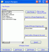 My Recipes 1.0 screenshot. Click to enlarge!