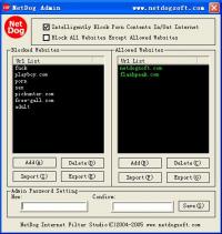 NetDog Internet Filter V1.1.8 screenshot. Click to enlarge!