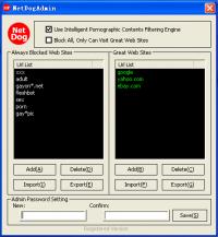NetDogSoft Internet Porn Filter V3.9.1 screenshot. Click to enlarge!