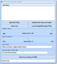 ODT To MP3 Converter Software 7.0 screenshot. Click to enlarge!