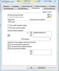 OLFolderSync 1.36 screenshot. Click to enlarge!