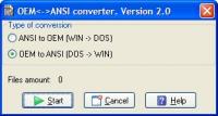 Oem<->Ansi converter 2.0 screenshot. Click to enlarge!