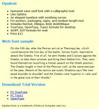 Opulent Font Type1 2.10 screenshot. Click to enlarge!