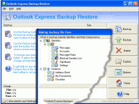 Outlook Express Backup Restore 2.32 screenshot. Click to enlarge!