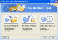 Outlook Express Backup Tiger 1.2 screenshot. Click to enlarge!