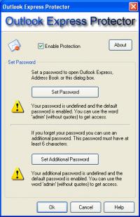 Outlook Express Protector 2.394 screenshot. Click to enlarge!