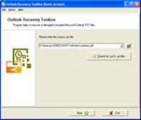 Outlook Recovery ToolBox 2.2.16 screenshot. Click to enlarge!