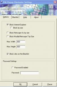 PAL Popup Eliminator 1.01 screenshot. Click to enlarge!