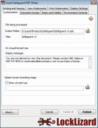 PDF Security - LockLizard PDF Protection 2.6.50 screenshot. Click to enlarge!
