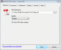 PDF Writer - bioPDF 9.8.0.1599 screenshot. Click to enlarge!