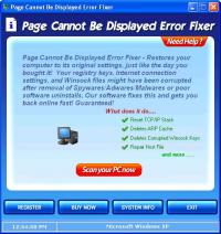 Page Cannot Be Displayed - Error Fixer 2007 screenshot. Click to enlarge!