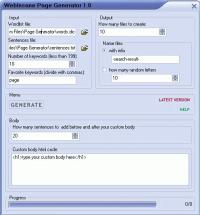 Page Generator 1.0 screenshot. Click to enlarge!