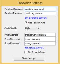 Pandorian 2.5.1 screenshot. Click to enlarge!