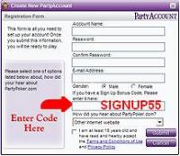 Party Poker Signup Bonus Code - SIGNUP55 2.6.84 screenshot. Click to enlarge!