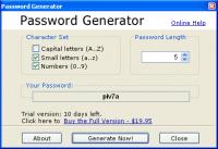 Password Generator Software 2.3 screenshot. Click to enlarge!