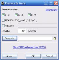 Password Guru 1.01 screenshot. Click to enlarge!