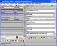 Password Organizer Deluxe 3.71 screenshot. Click to enlarge!
