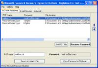 Password Recovery Engine for Outlook 1.4 screenshot. Click to enlarge!
