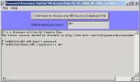 Password Recovery for MS Access 1.0 screenshot. Click to enlarge!