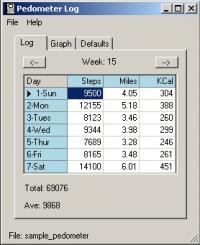 Pedometer Log 1.0 screenshot. Click to enlarge!