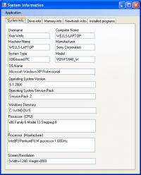Personal Computer System Information 1.0 screenshot. Click to enlarge!