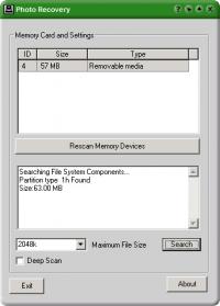 Photo Recovery 1.0.9 screenshot. Click to enlarge!