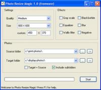 Photo Resize Magic 1.1 screenshot. Click to enlarge!