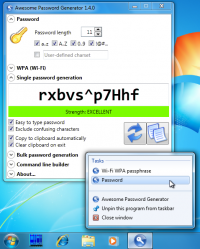 Portable Awesome Password Generator 1.4.0.1451 screenshot. Click to enlarge!