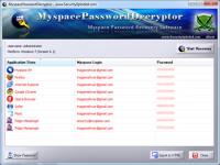 Portable Myspace Password Decryptor 3.0 screenshot. Click to enlarge!