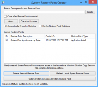 Portable Restore Point Creator 6.2.2 screenshot. Click to enlarge!
