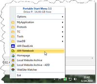 Portable Start Menu 3.5 screenshot. Click to enlarge!