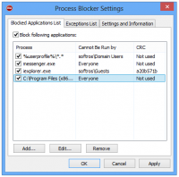 Process Blocker 1.0.12 screenshot. Click to enlarge!