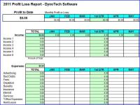 Profit Loss Report Spreadsheet 5.0 screenshot. Click to enlarge!