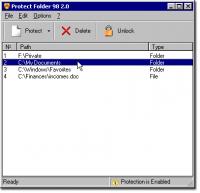 Protect Folder 98 3.0.1 screenshot. Click to enlarge!