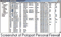 Protoport Personal Firewall 1.5 screenshot. Click to enlarge!