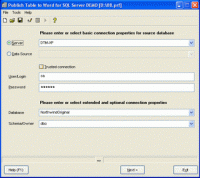 Publish Table to Word for SQL Server 1.06.42 screenshot. Click to enlarge!