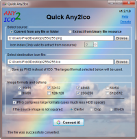 Quick Any2Ico 2.2.0.0 screenshot. Click to enlarge!