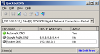 QuickSetDNS 1.10 screenshot. Click to enlarge!