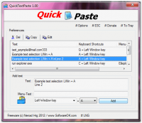 QuickTextPaste 3.39 screenshot. Click to enlarge!