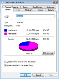 RamDisk Plus 11.7.1007.0 screenshot. Click to enlarge!
