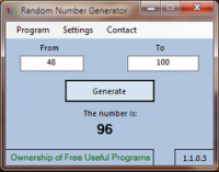 Random Number Generator Free 1.1.0.3 screenshot. Click to enlarge!