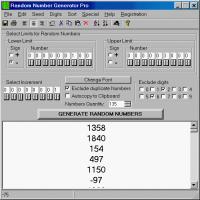 Random Number Generator Pro 2.16 screenshot. Click to enlarge!