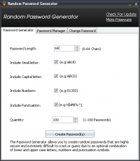 Random Password Generator Alpha screenshot. Click to enlarge!