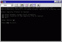 Recovery for Windows Registry 1.1.0846 screenshot. Click to enlarge!