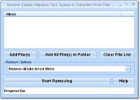 Remove (Delete, Replace) Text, Spaces & Characters From Files Software 7.0 screenshot. Click to enlarge!