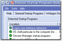 Remove Startup Programs Buddy 2.2 screenshot. Click to enlarge!