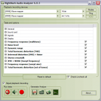 RightMark Audio Analyzer 6.4.0 screenshot. Click to enlarge!